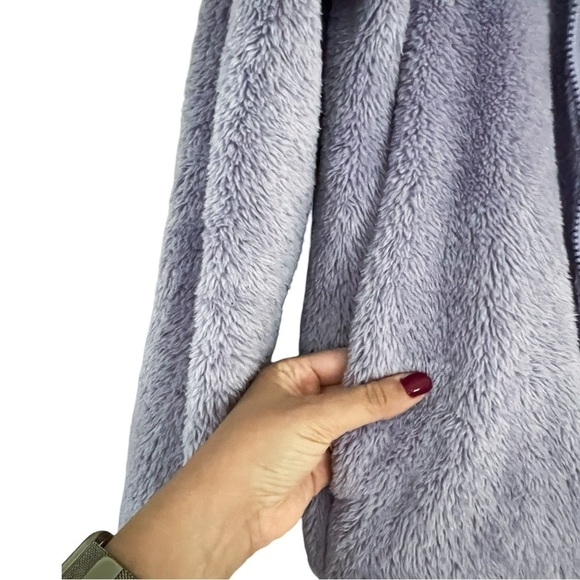 UNIQLO Fluffy Yarn Fleece Full-Zip Jacket Lilac Sz S - Picture 6 of 9